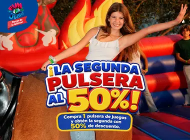 Compra 1 pulsera de 30 MIN inflables y la segunda con el 50% de descuento