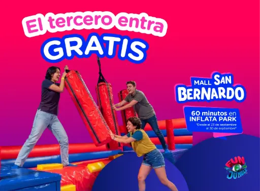 JUEGA POR PARTIDA TRIPLE LOS MIERCOLES EN FUN JUNGLE (3 PULSERAS AL PRECIO DE 2)_ 60 MIN  
